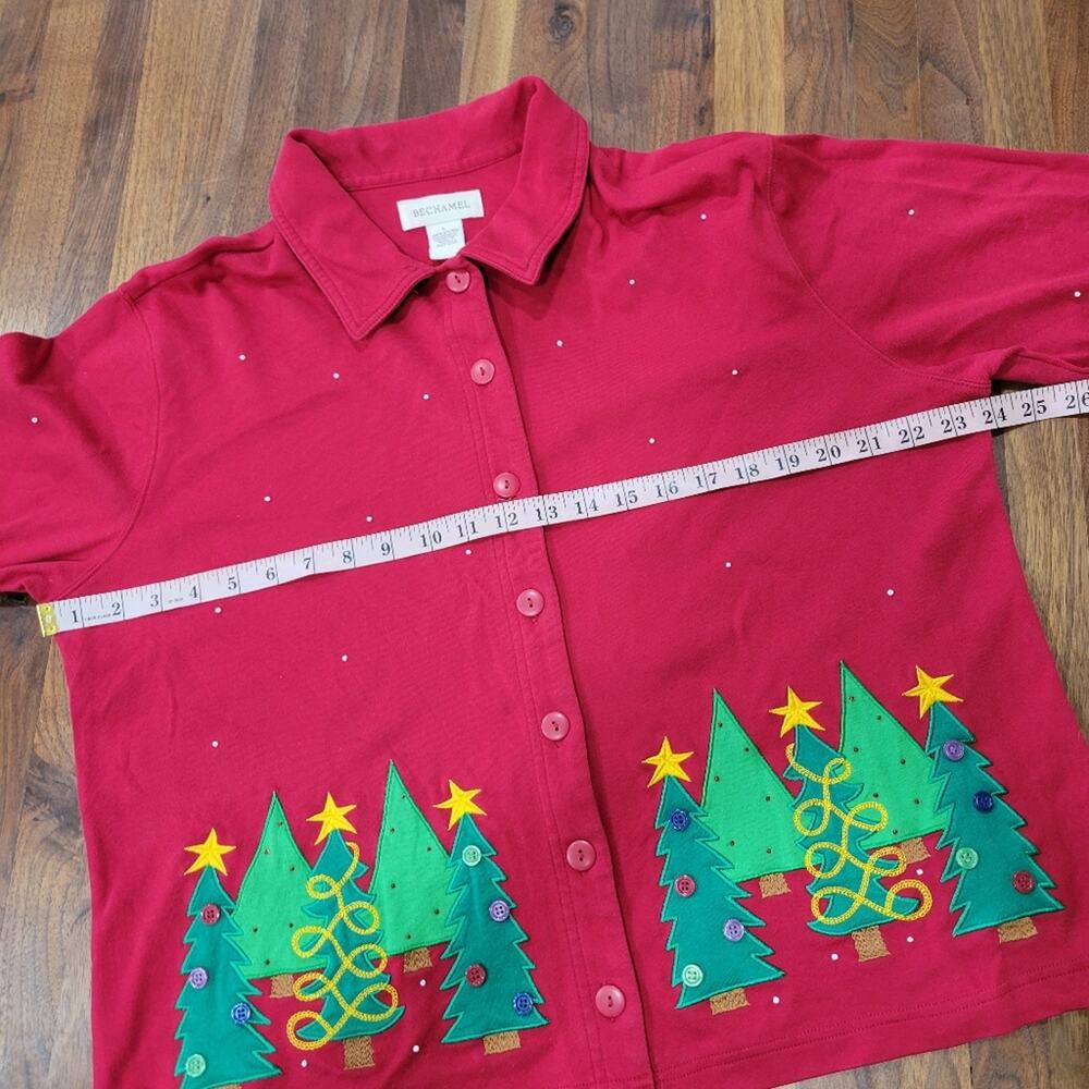 Bechamel Christmas Tree Button Front Cardigan Jac… - image 7